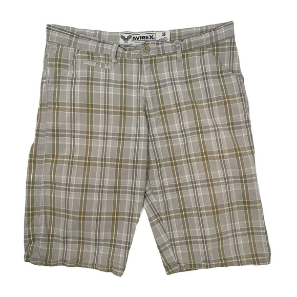 Y2K Avirex Plaid Bermuda Shorts 36 - Picture 1 of 6